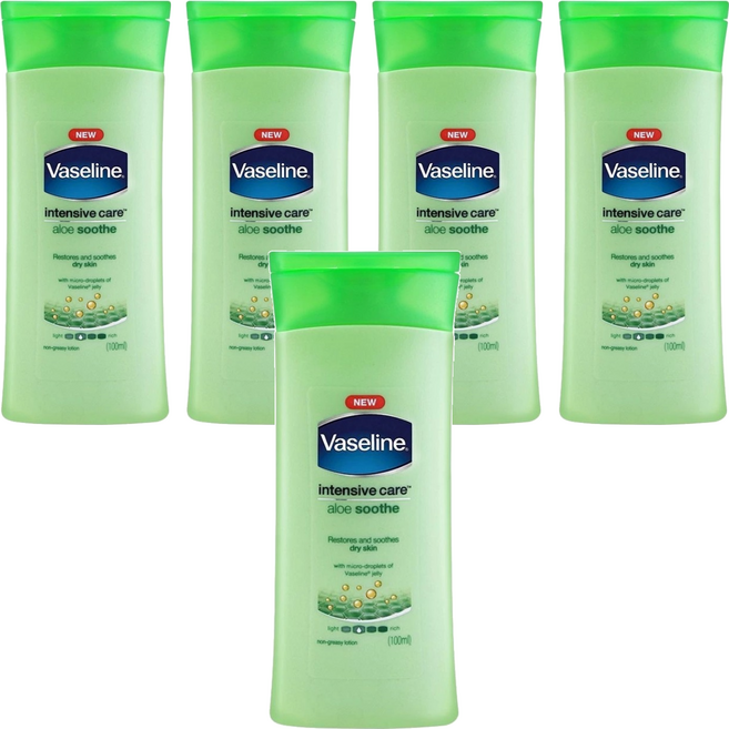 Vaseline 凡士林 蘆薈保濕 24小時滋養乳液, 100ml, 5件