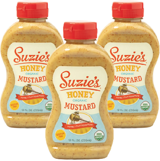 수지스 유기농 허니 머스터드, 355ml, 3개