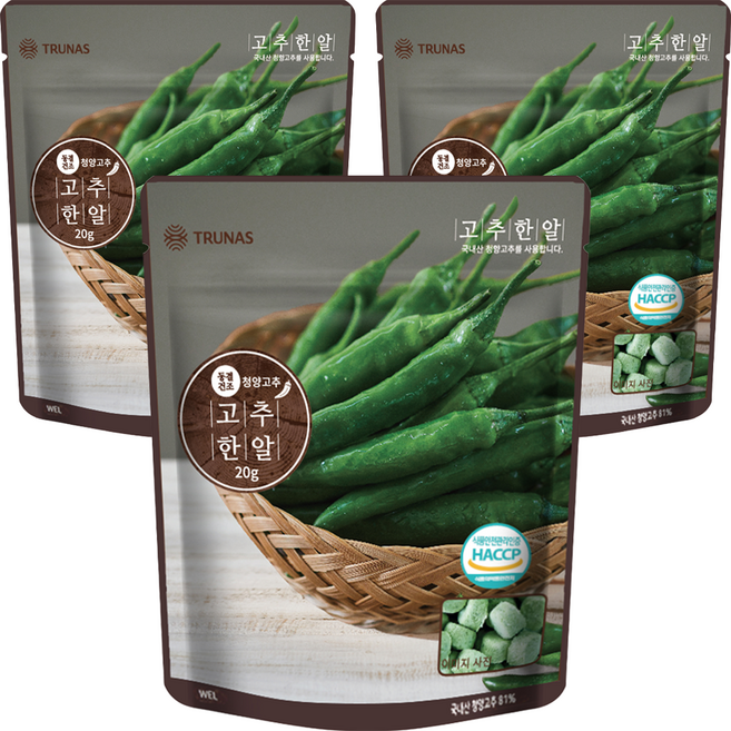 자연한알 간편 양념 고추한알, 20g, 3개