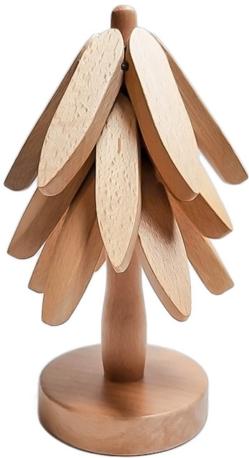 헬로키친 원목 스탠드 냄비 받침대, 브라운, 1개