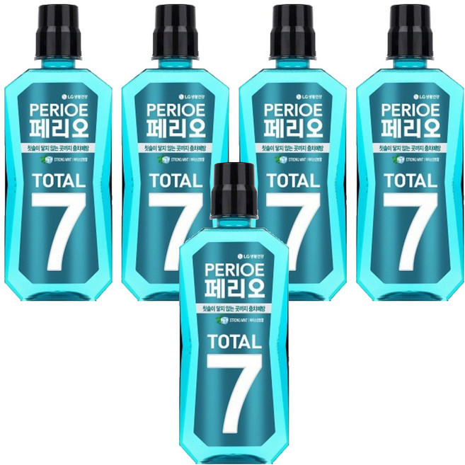 페리오 토탈7 가글 구강청결제 스트롱, 760ml, 5개
