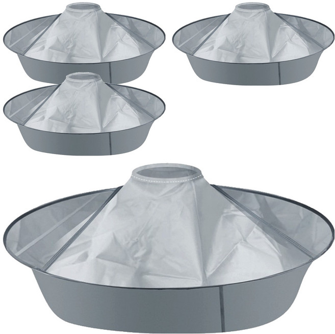 씨티컴퍼니 가정용 셀프 미용 원형 커트보, 4개, 그레이