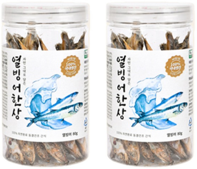 올치 강아지 고양이 동결건조 간식 한상 BF6703, 열빙어맛, 80g, 2개