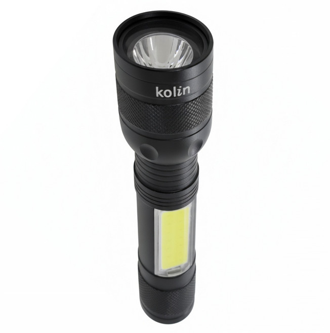 Kolin 歌林 雙光源USB充電手電筒 KSD-DLED305 136 x 37 x 37mm 139g, 1支