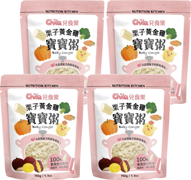 Chila 兒食樂 寶寶粥 栗子黃金雞, 150g, 4包