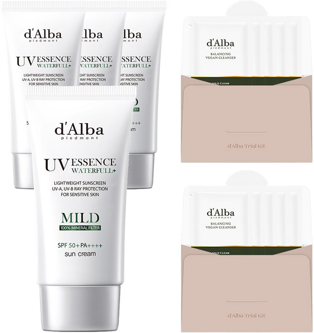 달바 비건 워터풀 마일드 선크림 SPF 50+ PA++++, 50ml, 4개