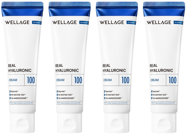 웰라쥬 리얼 히알루로닉 100 크림, 80ml, 4개