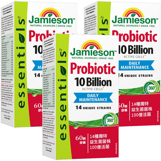 Jamieson 健美生 100億綜合益生菌膠囊 14種菌株, 60顆, 3盒