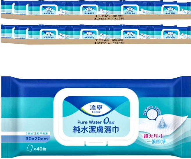 TENA 添寧 純水潔膚濕巾, 1入, 24包