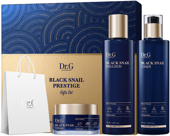 닥터지 블랙 스네일 프레스티지 스킨케어 토너 150ml + 에멀전 150ml + 크림 50ml 세트, 1세트