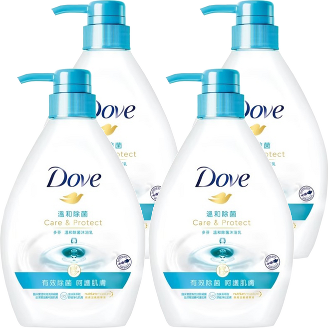 Dove 多芬 溫和除菌沐浴乳 呵護肌膚, 1L, 4瓶