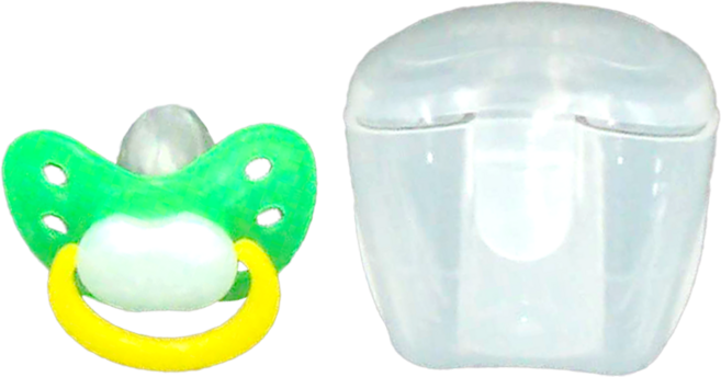 ChuChu 啾啾 標準安撫奶嘴 + 消毒保管盒 0歲以上, 綠色, 1組