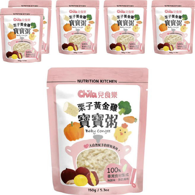 Chila 兒食樂 寶寶粥 栗子黃金雞, 150g, 6包