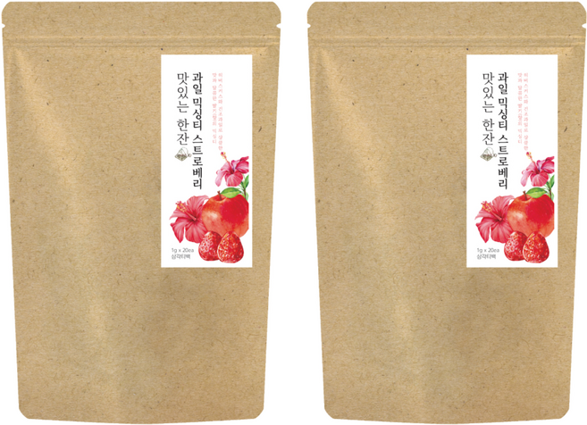 더허브샵 프리미엄 허브티 과일믹싱티 스트로베리, 1g, 20개입, 2개