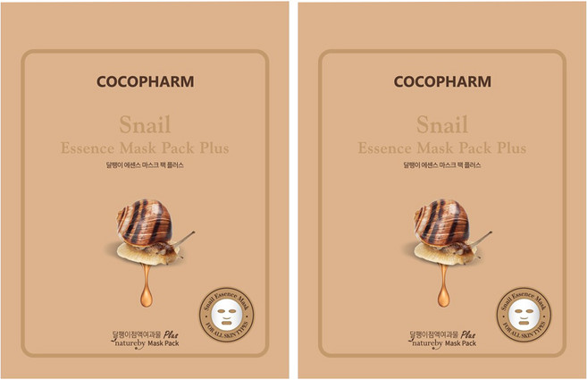 COCOPHARM 에센스 마스크팩 플러스 달팽이 25g, 1개입, 100개