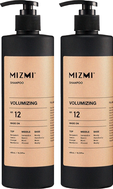 MIZMI 控油蓬鬆洗髮精, 2瓶, 480ml