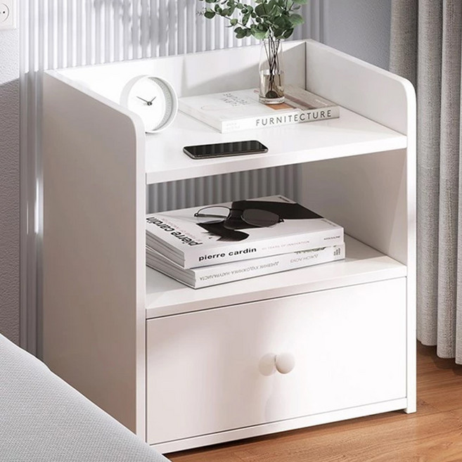 床頭櫃 33 x 26 x 40cm, 白色, 1個