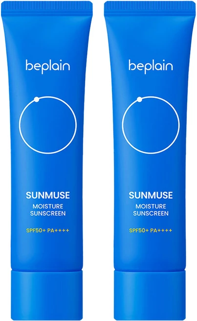 [비건뷰티] 비플레인 선뮤즈 모이스처 선크림 SPF50+ PA++++, 50ml, 2개 - 쿠팡
