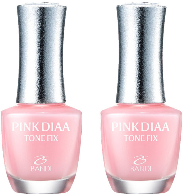 반디BANDI 네일큐어 핑크다이아 톤픽스 손톱영양제 핑크빛톤업, 7ml, 2개