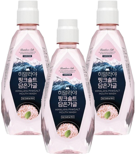 히말라야핑크솔트 담은 가글 아이스 카밍 민트 구강청결제, 760ml, 3개