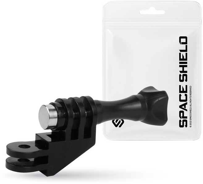 쵸미앤세븐 3-프롱 핑거 1/4홀 액션캠 삼각대 연결 90도 방향 전환 어댑터 마운트, 블랙, 1개