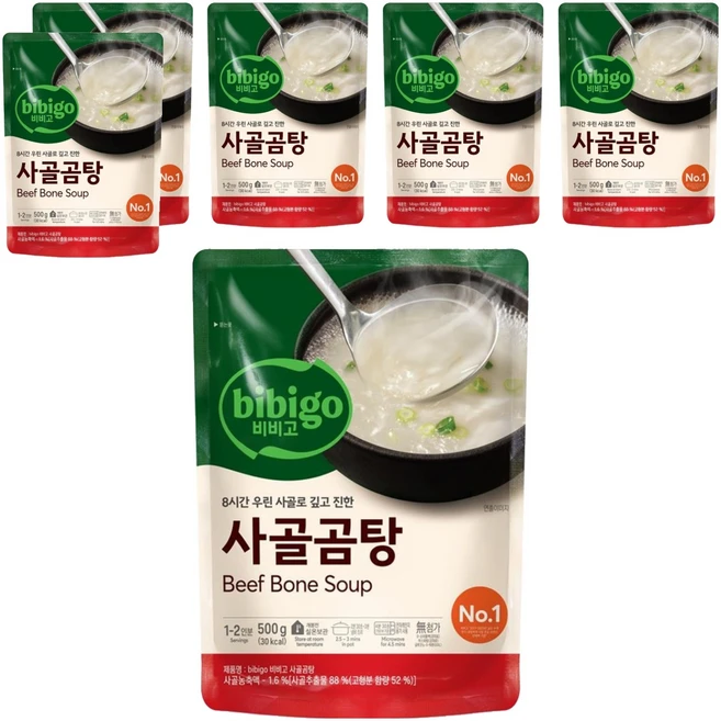 비비고 사골곰탕, 500g, 6개 - 쿠팡