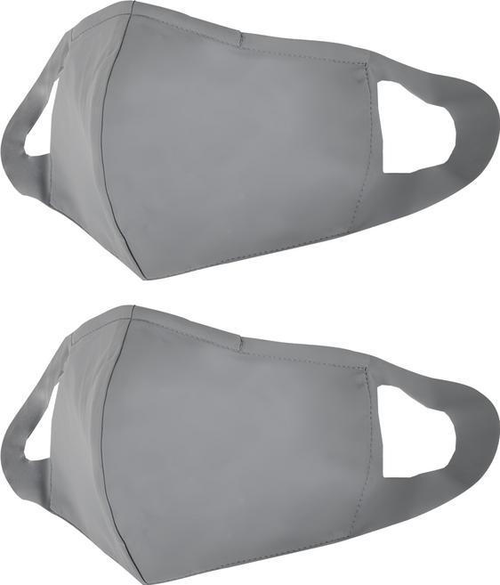 Osun 一體成型防疫3D立體三層防水運動透氣布口罩 台灣製 CE319 素色款, 灰色, 1入, 2片