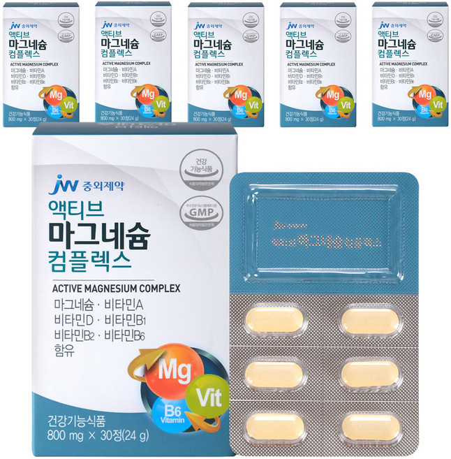 JW중외제약 액티브 마그네슘 컴플렉스, 30정, 6개
