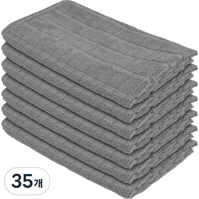 월드크린 고급 바둑 극세사 행주 그레이, 35개