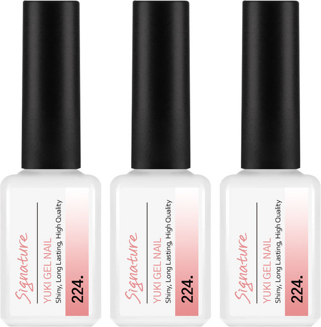 유키 시그니처 젤네일, 224호 로즈힘시럽, 7g, 3개