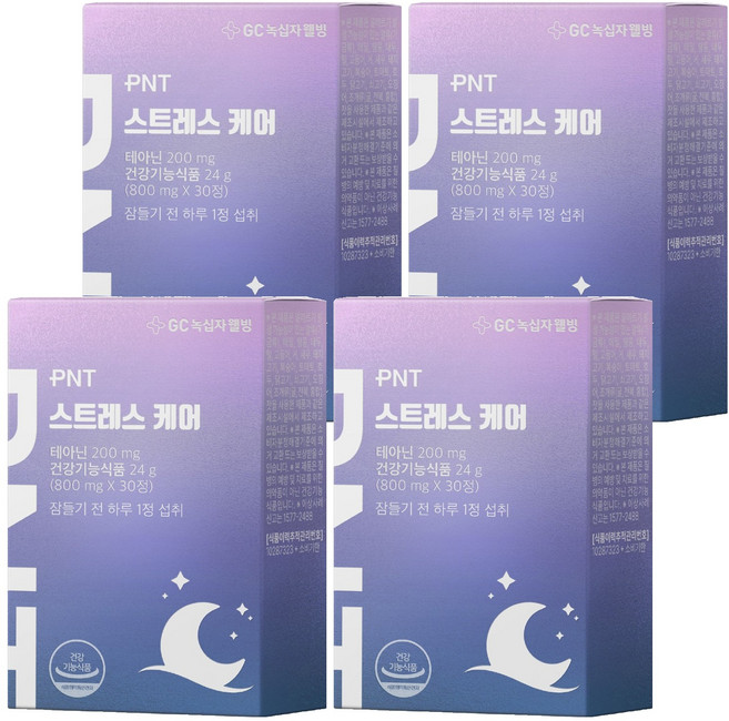 피엔티 스트레스 케어 L 테아닌, 30정, 4개