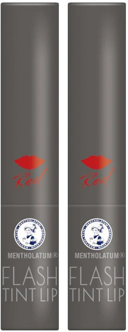 MENTHOLATUM 曼秀雷敦 Flash Tint Lip 唇部護理潤色唇膏 滋潤保濕 展現自然好氣色, 紅色, 2g, 2件