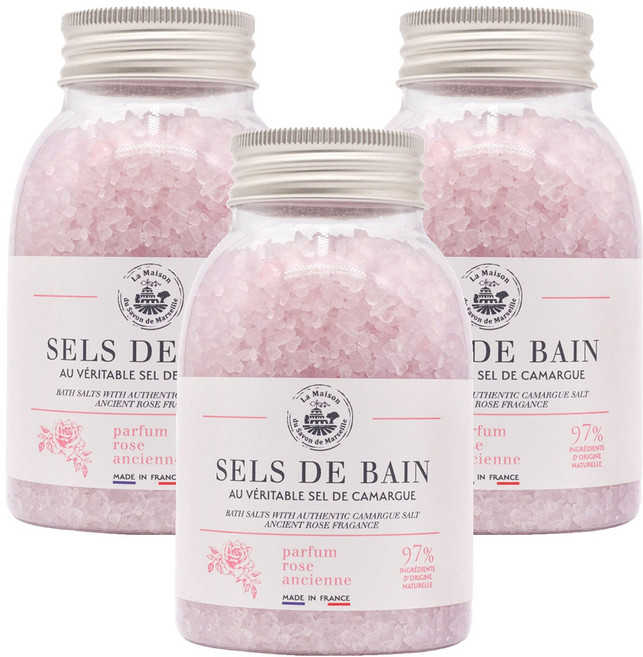 La Maison 馬賽皂之家 典雅玫瑰卡馬格沐浴海鹽, 300g, 3瓶