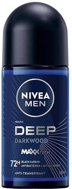 NIVEA 妮維雅 台灣公司貨 深極炭系列 止汗爽身乳液 清新魅力 滾珠瓶, 50ml, 1瓶