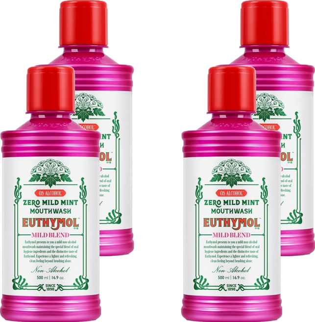유시몰 제로마일드가글 구강청결제, 500ml, 4개
