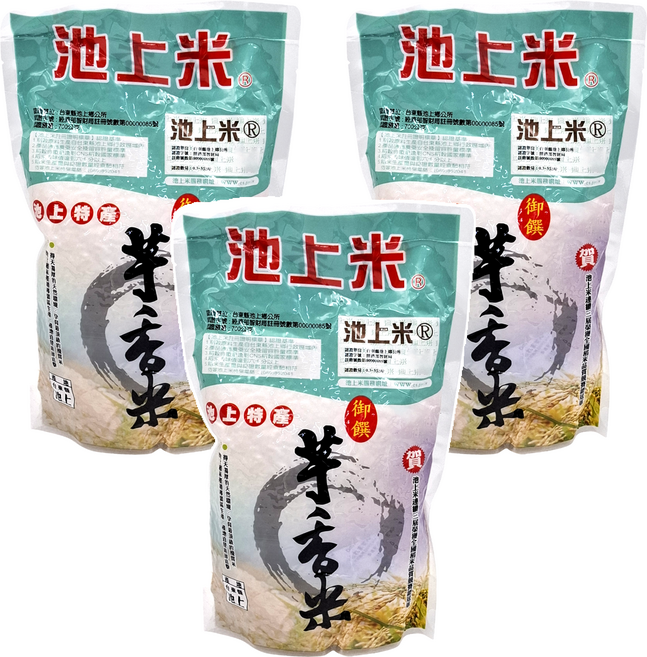 池上多力米 芋香米, 700g, 3包, CNS二等白米