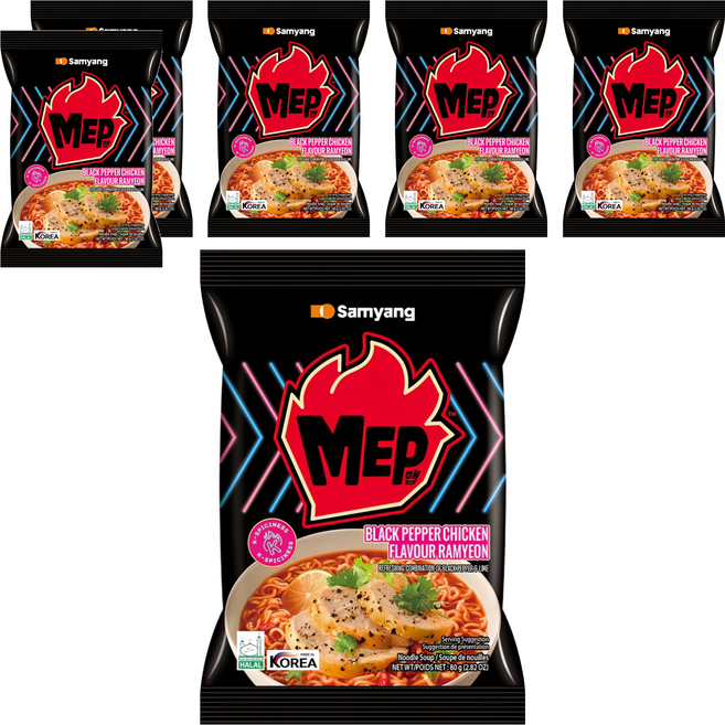 Samyang Foods 三養 黑胡椒雞肉風味湯麵 80g, 6個