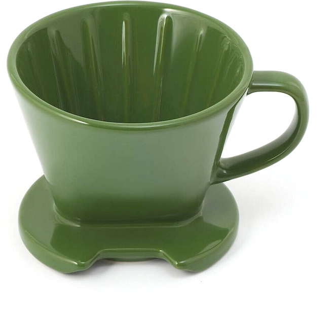 MUJI 無印良品 炻器咖啡濾杯 直徑11.3cm 綠色, 1個, 咖啡濾杯
