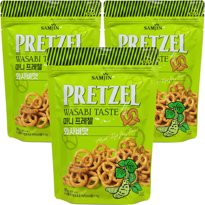 SAMJIN 三進 迷你蝴蝶脆餅 芥末口味, 300g, 3包