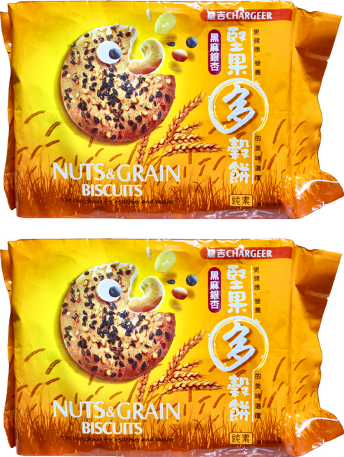 CHANG LEADER 厚毅 堅果多穀餅 黑麻銀杏, 260g, 2包