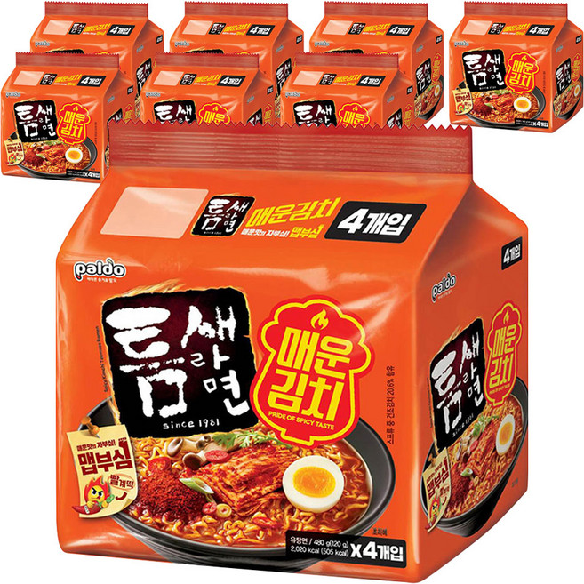 틈새라면 매운김치 120g, 32개