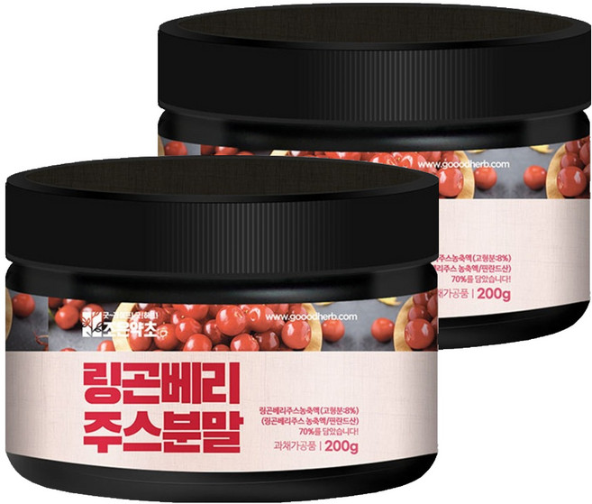 조은약초 링곤베리 주스분말, 2개, 200g