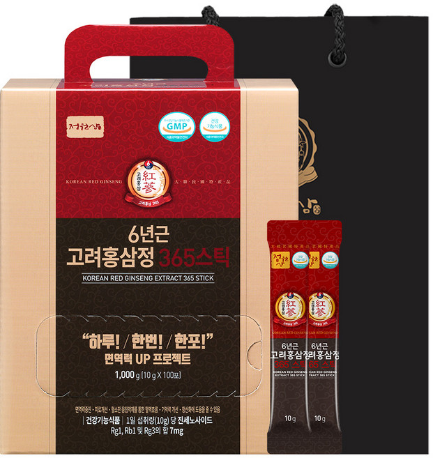 정원삼 6년근 고려홍삼정 365스틱, 1kg, 1개