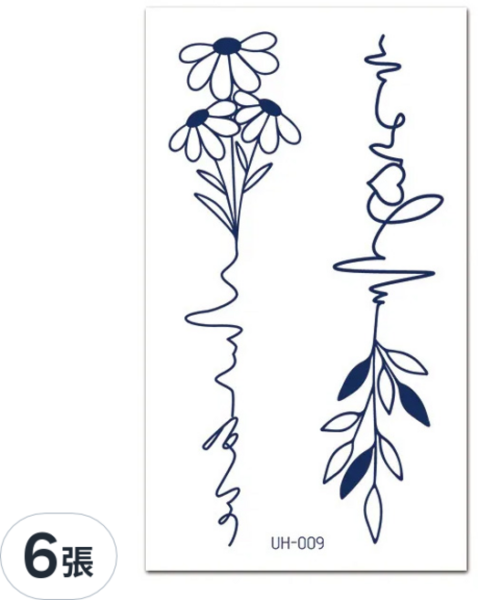 理享家 草本半永久防水紋身刺青貼紙 105 x 60mm, uh-009, 6張