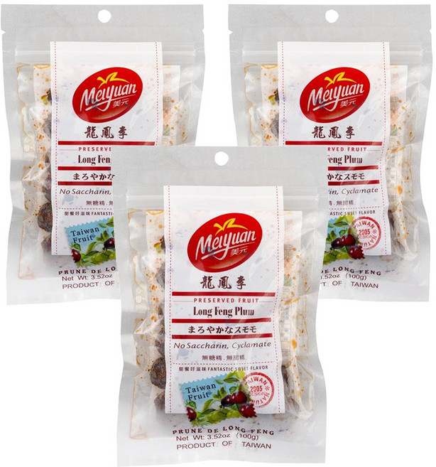 美元蜜餞 甜蜜袋系列 龍鳳李, 100g, 3包