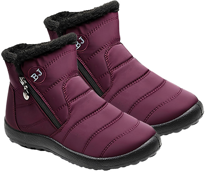 BJ 半筒雪靴 防水保暖 短毛絨內裏 防滑橡膠鞋底