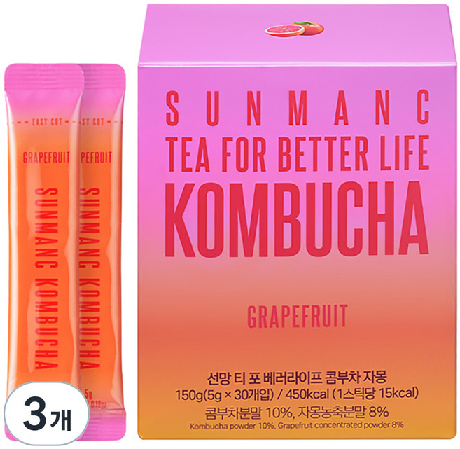 선망 티 포 베러라이프 콤부차 자몽, 5g, 30개입, 3개