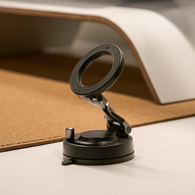 벤딕트 흡착식 차량용 에어로락 핸드폰 거치대, 1개, 블랙