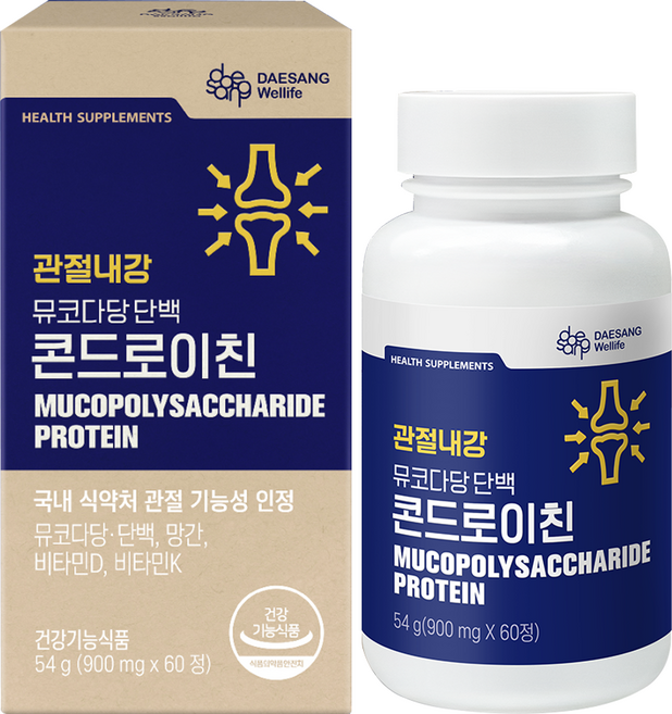 대상웰라이프 정품 관절내강 뮤코다당 단백 콘드로이친 54g, 60정, 1개