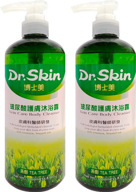 Dr.Skin 皮博士 博士美玻尿酸護膚沐浴露 茶樹, 1L, 2瓶